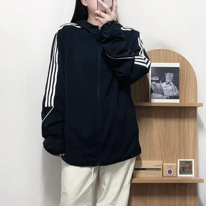 [BUNJANG] Adidas Black Tricolor Jacket [L] / [정품] 아디다스 블랙 삼선 병아리 바막 [ L ]