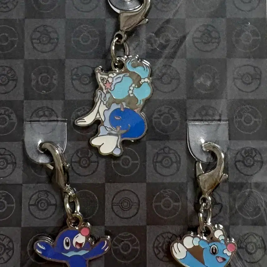 [BUNJANG] Pokemon Oshawott Dewott Primarina Metal Charm Keyring Set / 포켓몬 누리공 키요공 누리레느 메탈참