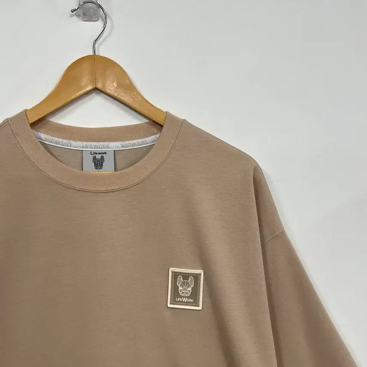 [BUNJANG] Lifework Two-Tone Beige Nylon Cotton Short-Sleeve T-Shirt Size 100 / [100] 라이프워크 투톤 베이지 나일론 코튼 반팔 티셔츠