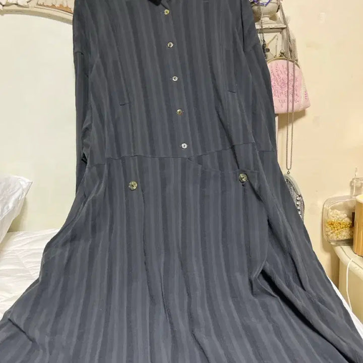 [BUNJANG] Oversized Long Dress / 카키와그레이색감의 박시한 롱원피스
