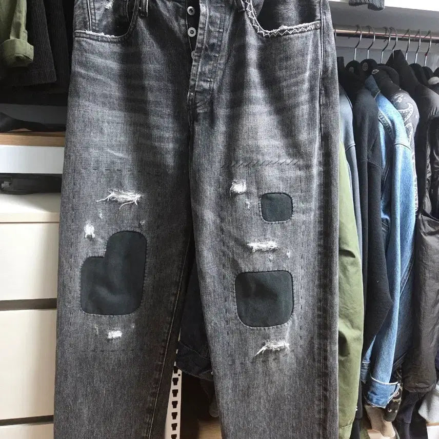 [BUNJANG] Behavior Rags Selvedge Black Denim Jeans / 비헤비어 rags 셀비지 흑청데님