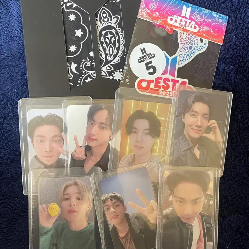 [BUNJANG] BTS 2025 Festa Photocard + Bandana Set / 방탄소년단 25년 페스타 아미존 포토카드 + 반다나 + 스티커 세트