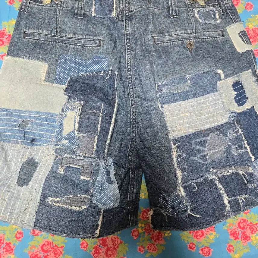 [BUNJANG] Patchwork Denim Shorts / 패치워크 데님 반바지 34