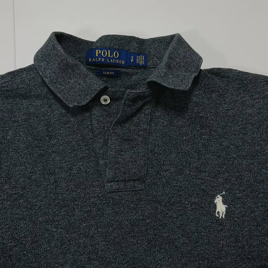 [BUNJANG] Polo Charcoal/White Pony Short Sleeve Polo Shirt / [정품] 폴로 챠콜 / 화이트포니 반팔카라티 [ S ]