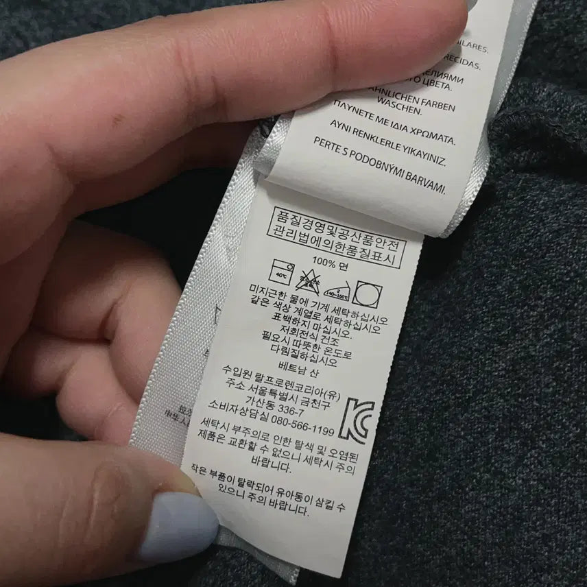 [BUNJANG] Polo Charcoal/White Pony Short Sleeve Polo Shirt / [정품] 폴로 챠콜 / 화이트포니 반팔카라티 [ S ]