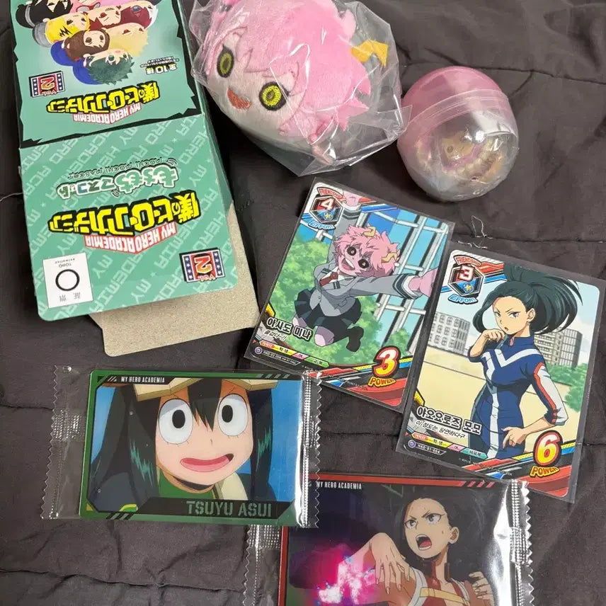 [BUNJANG] My Hero Academia Mina Mochi Mascot &amp; Character Card Bundle Set / 나히아 미나 모찌마스, 카드 여캐 일괄