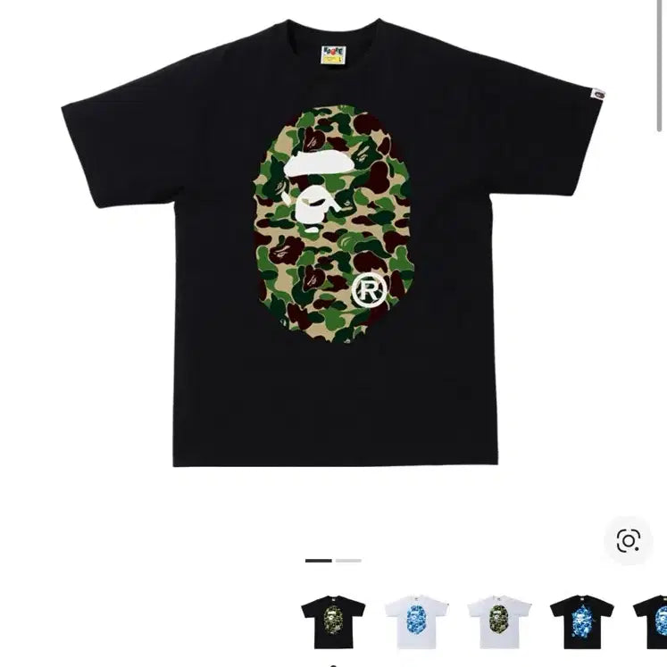 [BUNJANG] BAPE ABC Camo Big Ape Black T-Shirt / 베이프 ABC 카모 빅 에이프 블랙 반팔티