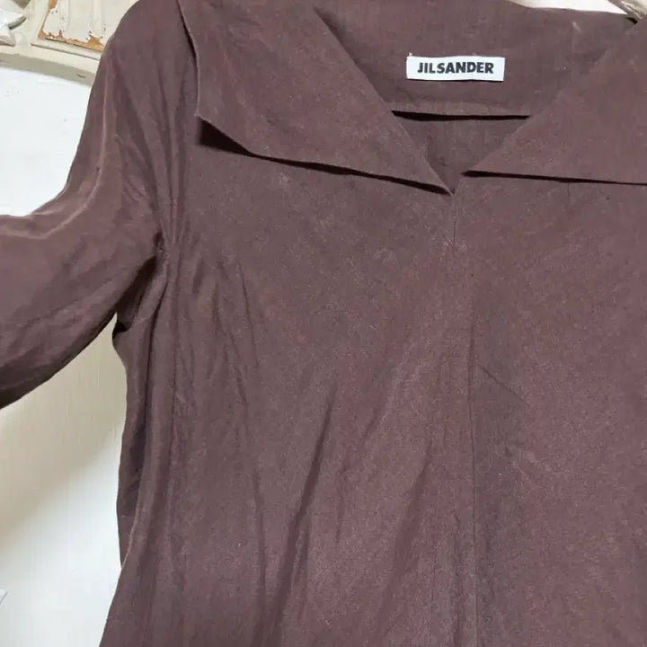 [BUNJANG] Jil Sander Linen Brown Midi Dress / 질샌더린넨 브라운미디원피스