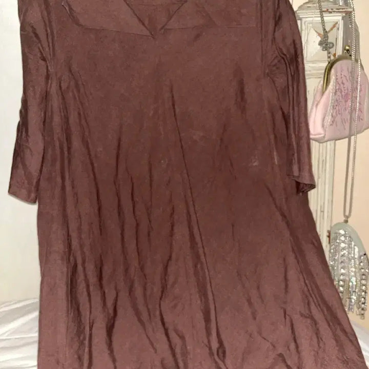 [BUNJANG] Jil Sander Linen Brown Midi Dress / 질샌더린넨 브라운미디원피스