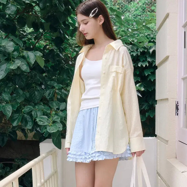 [BUNJANG] AlkeAlke Loose-Fit Check Shirt (Butter) / 알키알카 Loose-Fit Check Shirt (Butter)버터셔츠