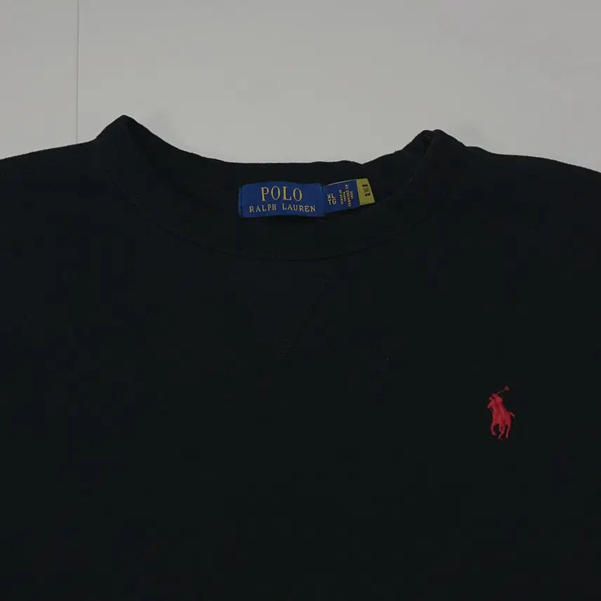 [BUNJANG] Polo Ralph Lauren Black/Red Pony Fleece Sweatshirt (XL) / [정품] 폴로 블랙 / 레드포니 기모 맨투맨 [ XL ]