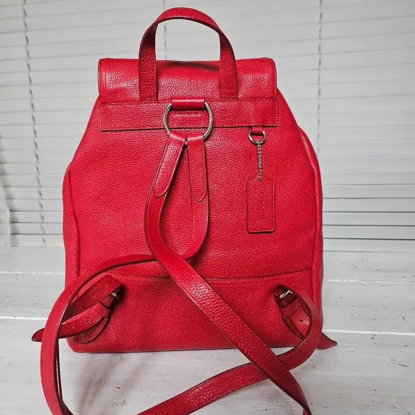 [BUNJANG] Coach Leather Backpack Red / 코치 가죽 백팩 레드(정품)