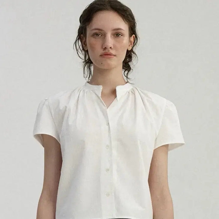[BUNJANG] Nothing Written Pome Puff Sleeve Shirt White / 낫띵리튼 Pome puff sleeve shirt(화이트)