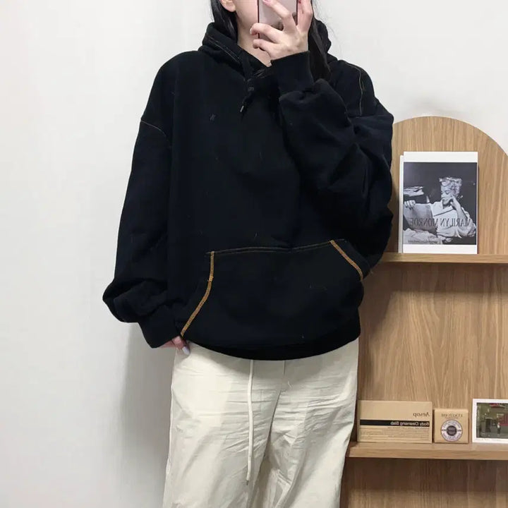 [BUNJANG] Polo Black Pony Stitch Hoodie [XL] / [정품] 폴로 블랙 / 블랙포니 스티치 후드티 [ XL ]
