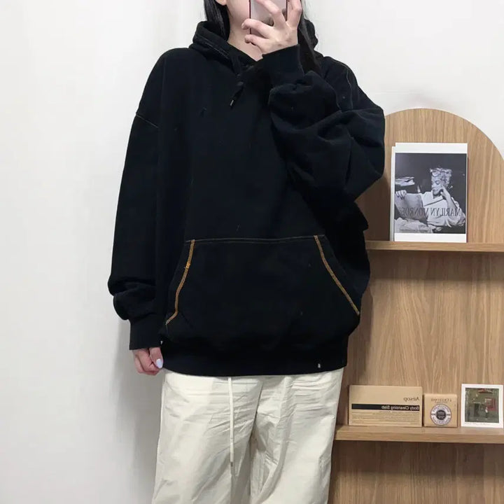 [BUNJANG] Polo Black Pony Stitch Hoodie [XL] / [정품] 폴로 블랙 / 블랙포니 스티치 후드티 [ XL ]