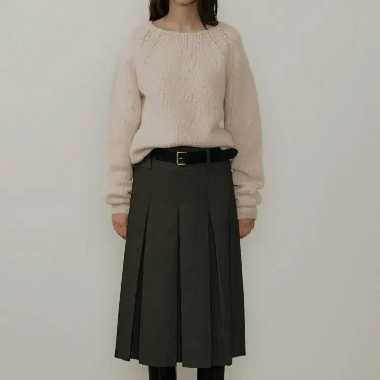 [BUNJANG] The Lil Pleats Belt Skirt Brown / 더릴 Pleats Belt Skirt(플리츠 스커트)Brown