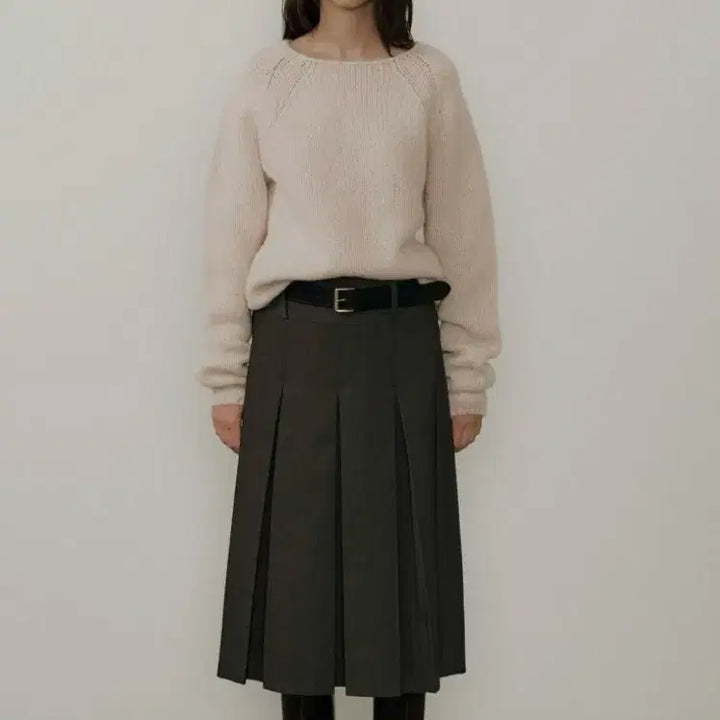 [BUNJANG] The Lil Pleats Belt Skirt Brown / 더릴 Pleats Belt Skirt(플리츠 스커트)Brown