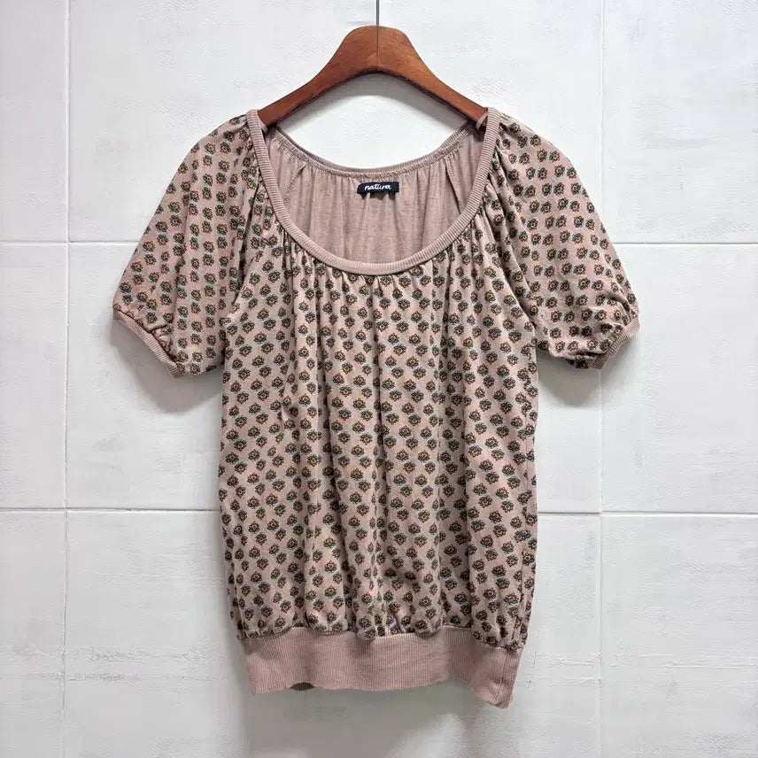 [BUNJANG] Natura Pattern Ethnic Fairy Short Sleeve Top / Natura 패턴 에스닉 페어리 반팔 탑 JPN