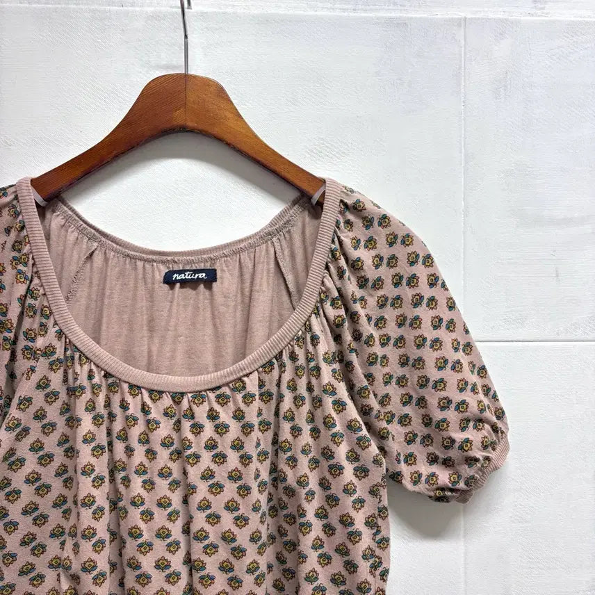 [BUNJANG] Natura Pattern Ethnic Fairy Short Sleeve Top / Natura 패턴 에스닉 페어리 반팔 탑 JPN