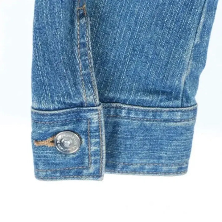 [BUNJANG] White Label Cubic Chain Denim Jacket / 새상품 White Label 큐빅 체인 데님 청자켓 s