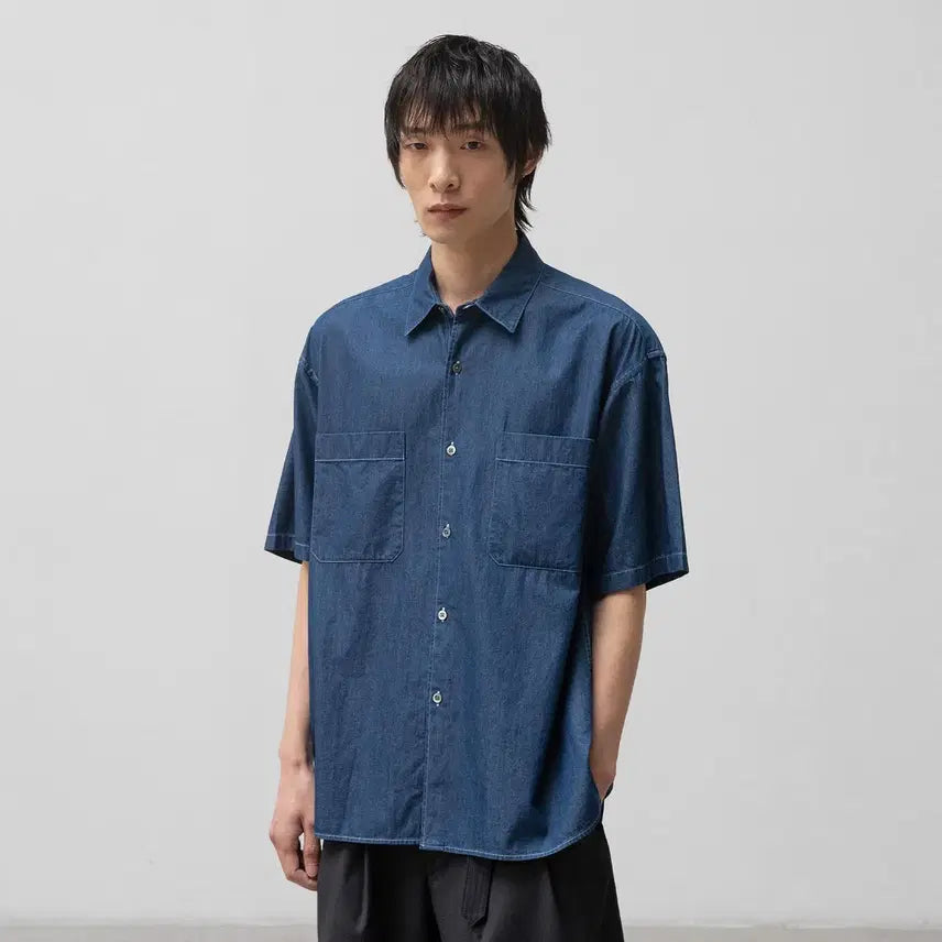 [BUNJANG] Another Office Writer Shirt Indigo / [1] 어나더오피스 라이터 셔츠 인디고