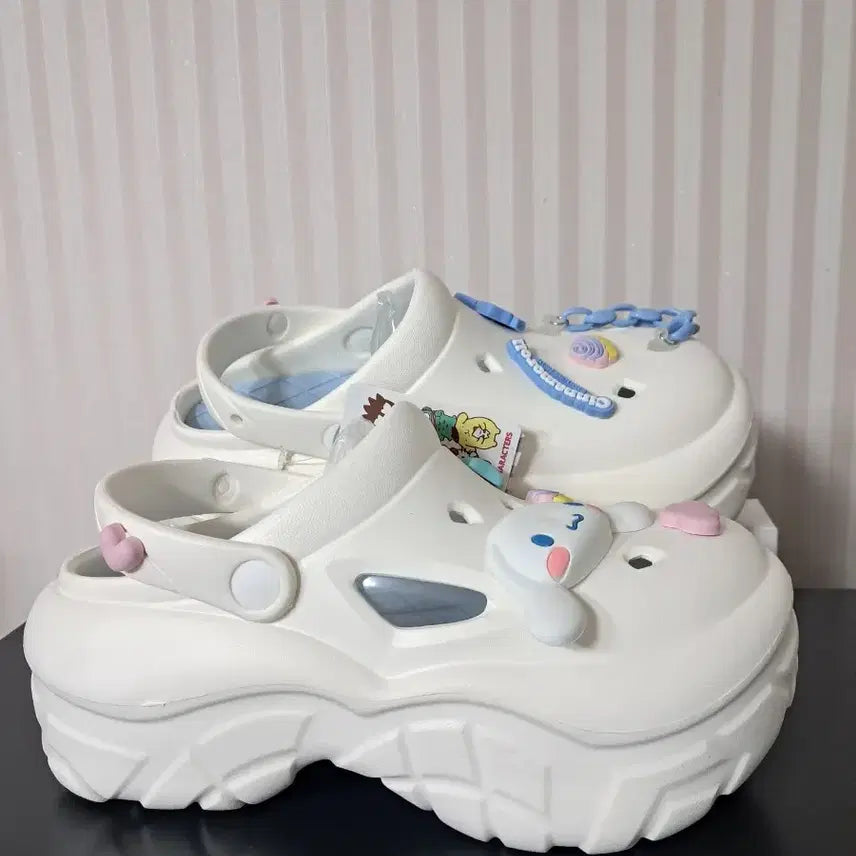 [BUNJANG] Sanrio Cinnamoroll Platform Crocs Sandals (240mm) / 산리오 시나모롤 통굽 크록스 샌들 240mm 새상품