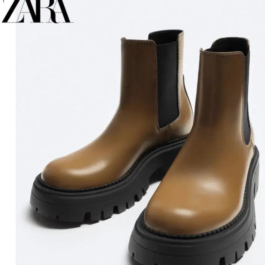 [BUNJANG] ZARA Vintage Brown Chunky Platform Boots / 자라 빈티지브라운 청키 플랫폼부츠 44size 새상품