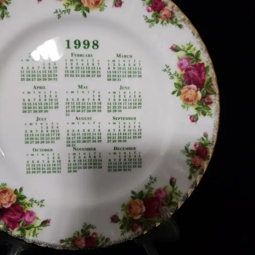 [BUNJANG] Royal Albert Old Country Roses 1998 Calendar Collector Plate / 로얄 알버트 올드컨츄리로즈 (황실장미) 달력 장식접시
