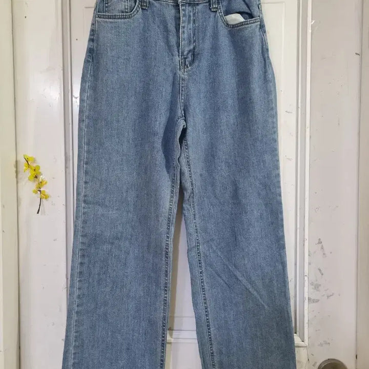 [BUNJANG] Spring Summer Elastic Waist Wide Leg Jeans / 봄 여름  스판 밴딩 일자통바지. 허리29까지