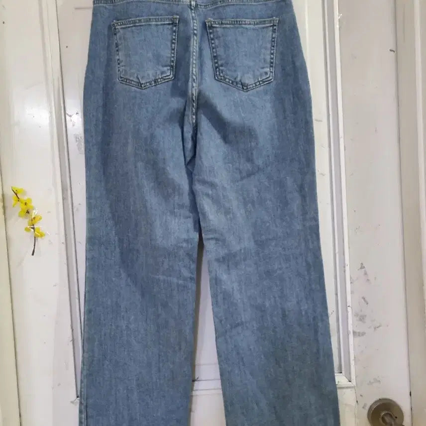 [BUNJANG] Spring Summer Elastic Waist Wide Leg Jeans / 봄 여름  스판 밴딩 일자통바지. 허리29까지