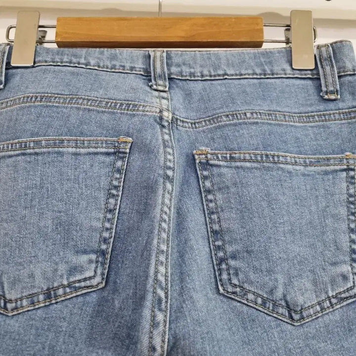 [BUNJANG] Spring Summer Elastic Waist Wide Leg Jeans / 봄 여름  스판 밴딩 일자통바지. 허리29까지