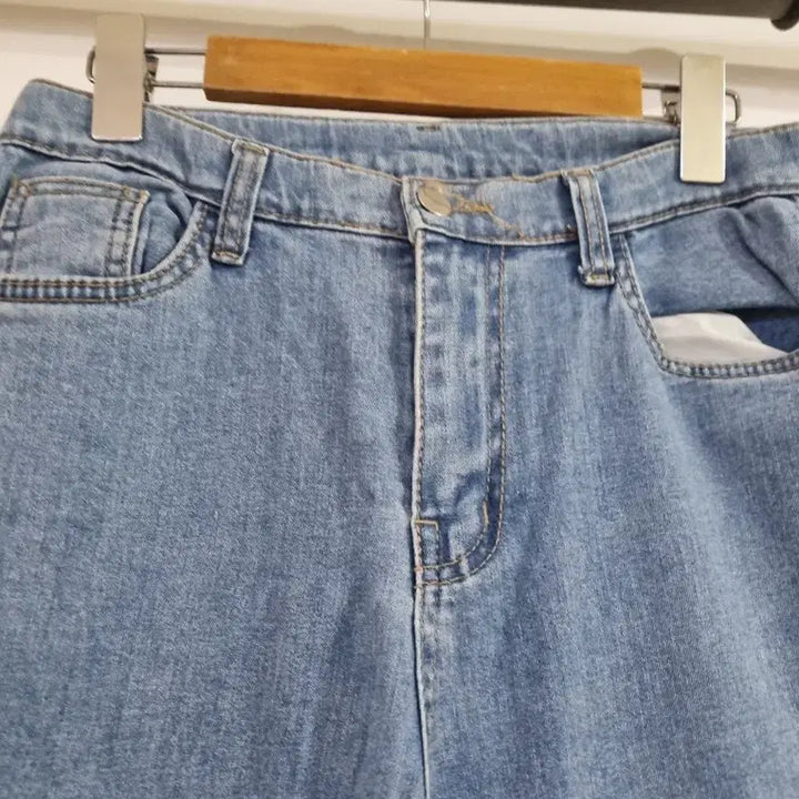 [BUNJANG] Spring Summer Elastic Waist Wide Leg Jeans / 봄 여름  스판 밴딩 일자통바지. 허리29까지