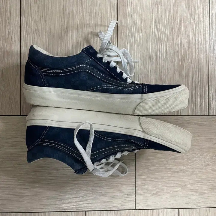 [BUNJANG] Vans Vault Old Skool Checkerboard Navy Sneakers / 반스 볼트 올드스쿨 체커보드 네이비