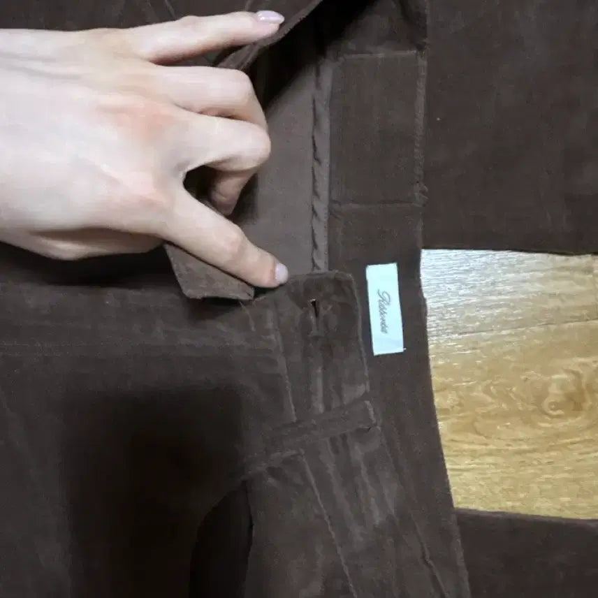 [BUNJANG] Ribbonlight Brown Suede Bootcut Pants (Size S) / 리본빛 브라운 스웨이드 부츠컷 팬츠 S 급처