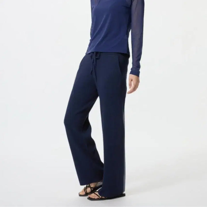 [BUNJANG] Uniqlo Washable Knit Rib Pants Navy / [새상품] 유니클로 워셔블 니트 립 팬츠 바지 네이비