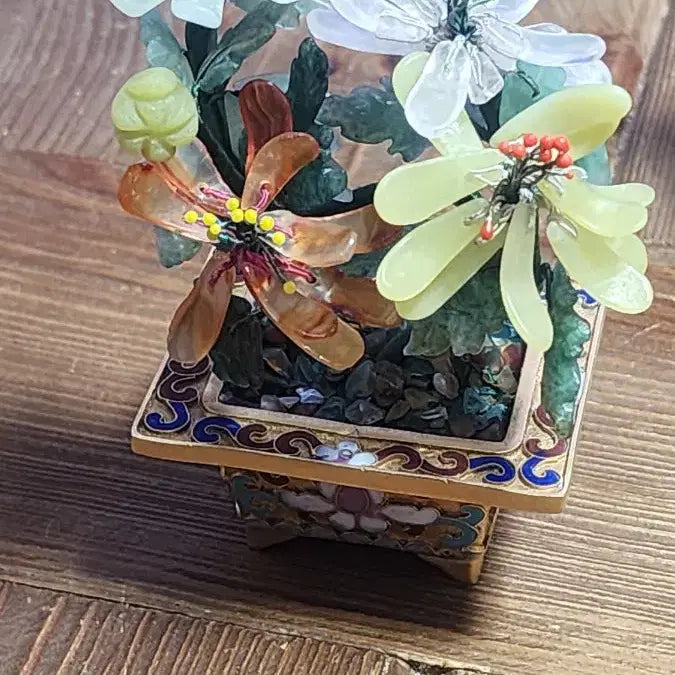 [BUNJANG] 1960s-1970s Jewel Flower Craft Ornament / 1960~1970옥보석칠보화분 꽃 공예 장식품