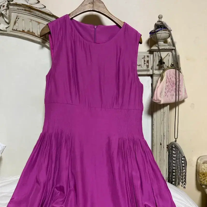 [BUNJANG] Purple Ruffle Midi Dress / 퍼플 셔링 미디원피스