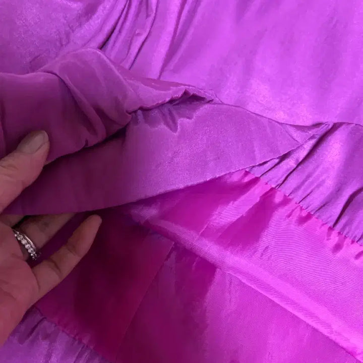 [BUNJANG] Purple Ruffle Midi Dress / 퍼플 셔링 미디원피스