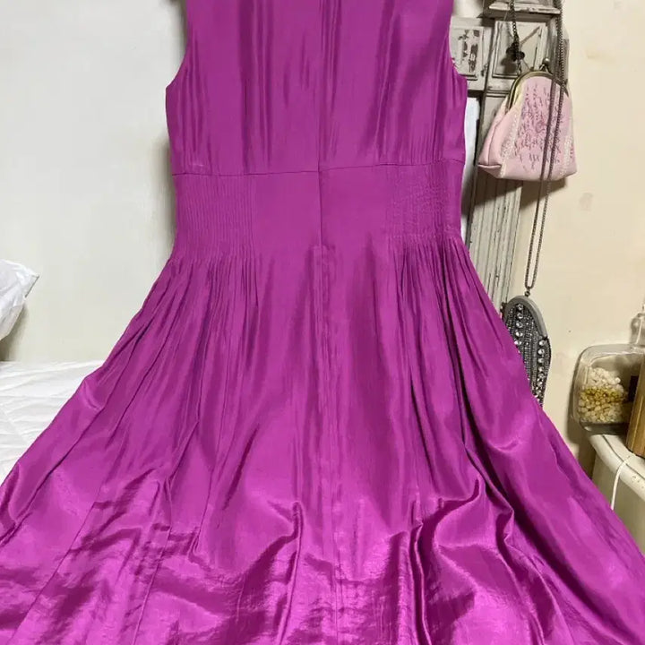 [BUNJANG] Purple Ruffle Midi Dress / 퍼플 셔링 미디원피스