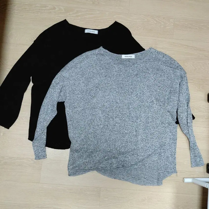 [BUNJANG] Monologue Black/Cookie &amp; Cream Summer See-Through Knit Set / 모노로그 블랙/쿠앤크 여름 시스루 니트 2개 세트