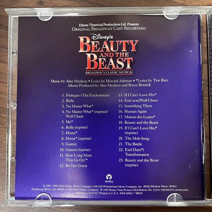 [BUNJANG] Beauty and the Beast Broadway Cast Recording OST / 뮤지컬 미녀와 야수 O.S.T. [브로드웨이 캐스트 레코딩]