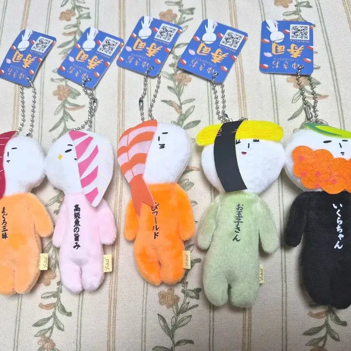 [BUNJANG] Yukio Sushi Doll Keyring Set / 5개일괄 유키오 스시 인형 키링 세트
