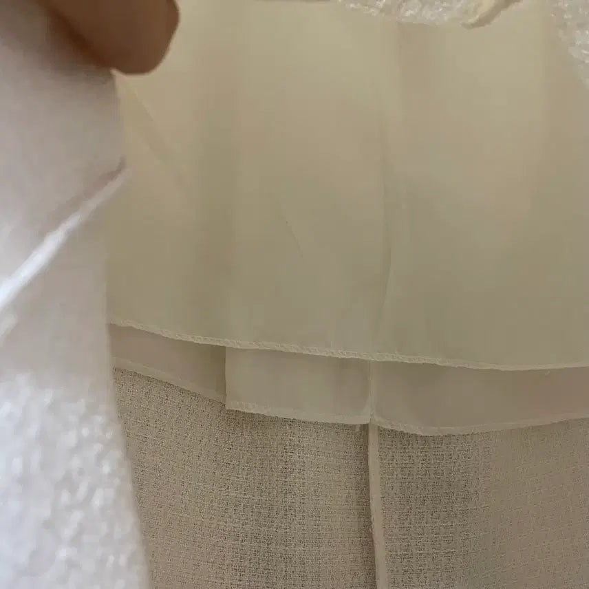 [BUNJANG] Ivory Tweed Long Skirt / 아이보리 트위드 롱 스커트 55