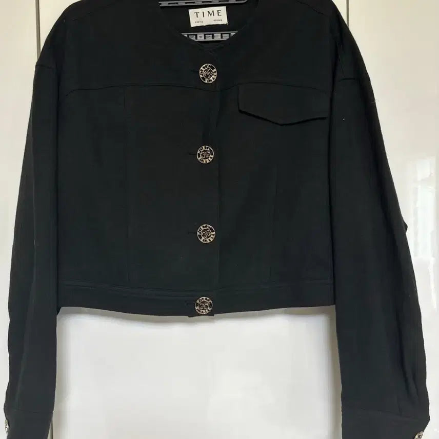 [BUNJANG] TIME Black Cropped Jacket / TIME 타임 블랙 크롭 자켓