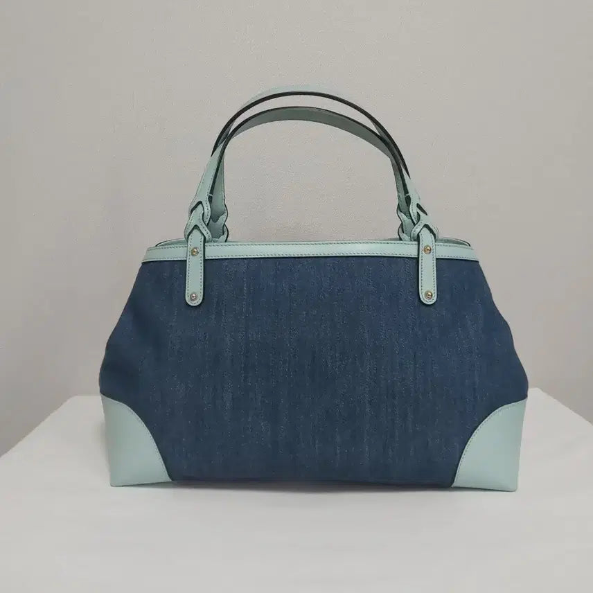 [BUNJANG] Gucci Denim Leather Tote Bag / 구찌 블루 데님 민트 레더 크래프트 토트백
