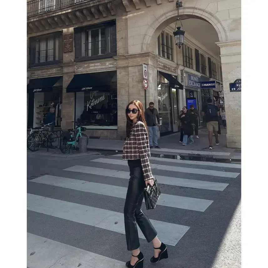 [BUNJANG] The Lauren Violet Tweed Jacket (Size S) / [중고판매][더로랑] Violet tweed jk