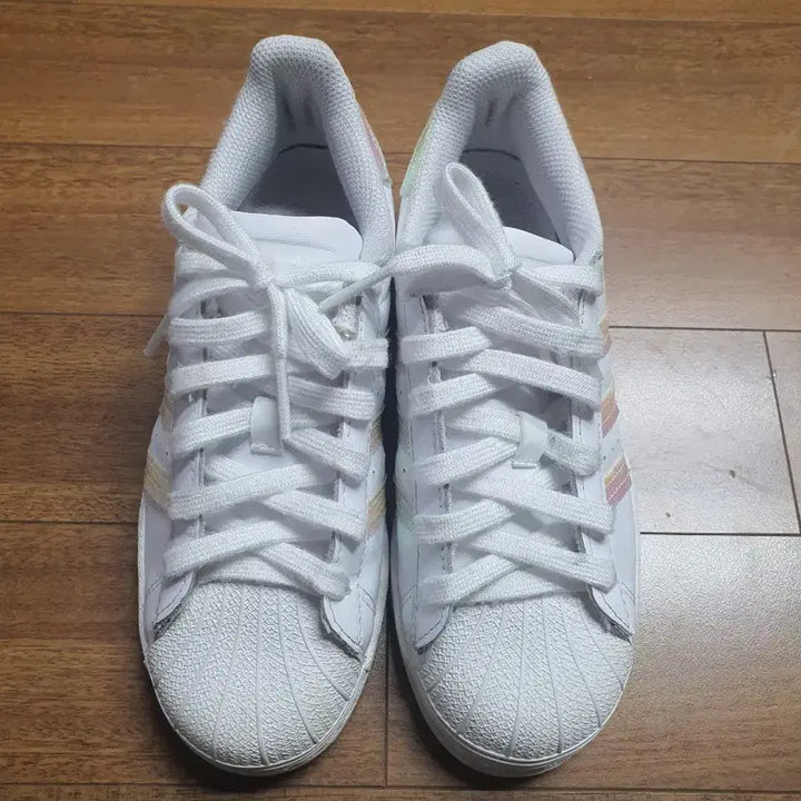 [BUNJANG] Adidas Superstar White Rainbow Sneakers (225mm) / 아디다스 슈퍼스타 화이트 무지개 225