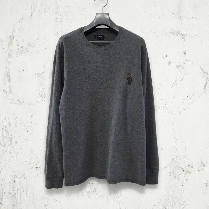 [BUNJANG] Polo Ralph Lauren Gray Bear Waffle T-Shirt XL / 폴로 랄프로렌 그레이 베어 와플 티셔츠 XL