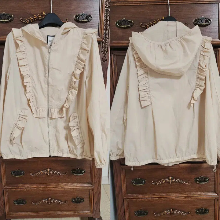 [BUNJANG] RENEEVON Frill Detail Spring/Summer Lightweight Windbreaker Jacket / 상태최상 레니본 RENEEVON 프릴 디테일 봄 여름 바람막이점퍼