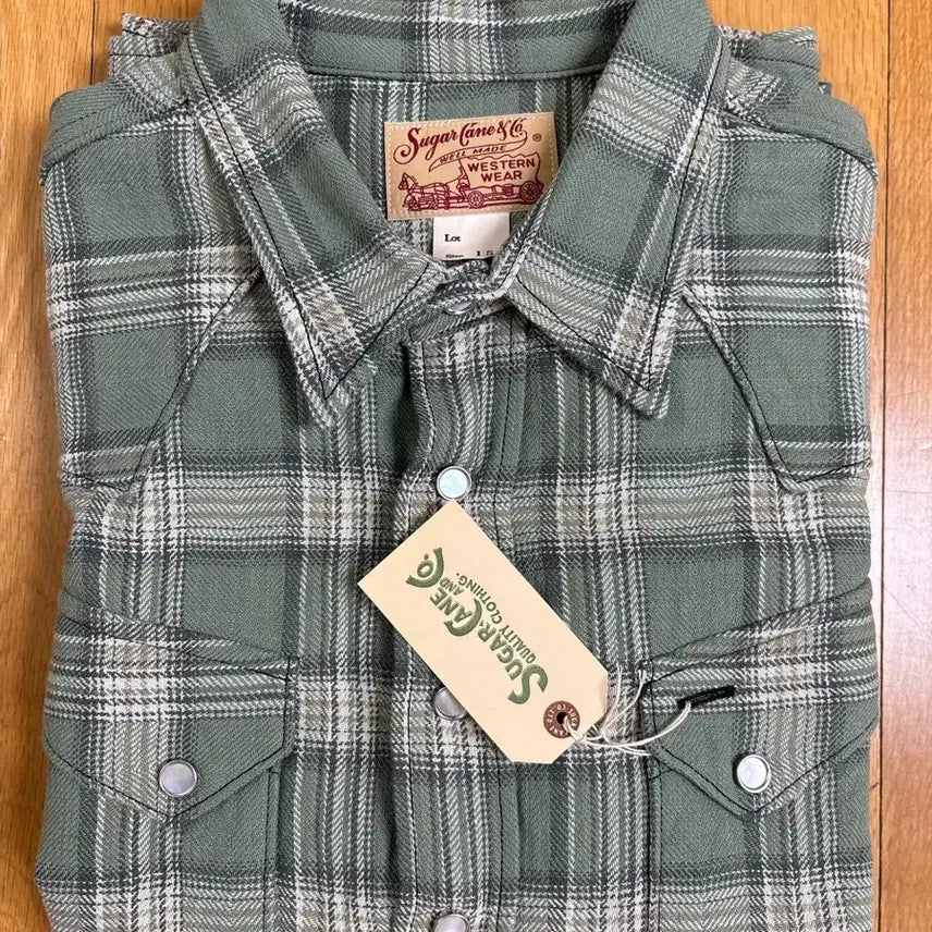 [BUNJANG] Sugar Cane Herringbone Check Western Shirt / [슈가케인] 2026 SS 헤링본 체크 웨스턴셔츠